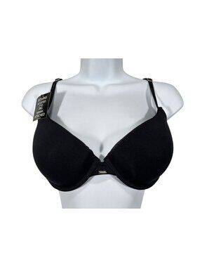 BeMe Womens Black T-Shirt Bra Size 38B Lightly Lined Adjustable Straps Smooth